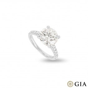 White Gold Round Brilliant Cut Diamond Ring 3.52ct K/SI1 White Gold Round Brilliant Cut Diamond Ring 3.52ct K/SI1